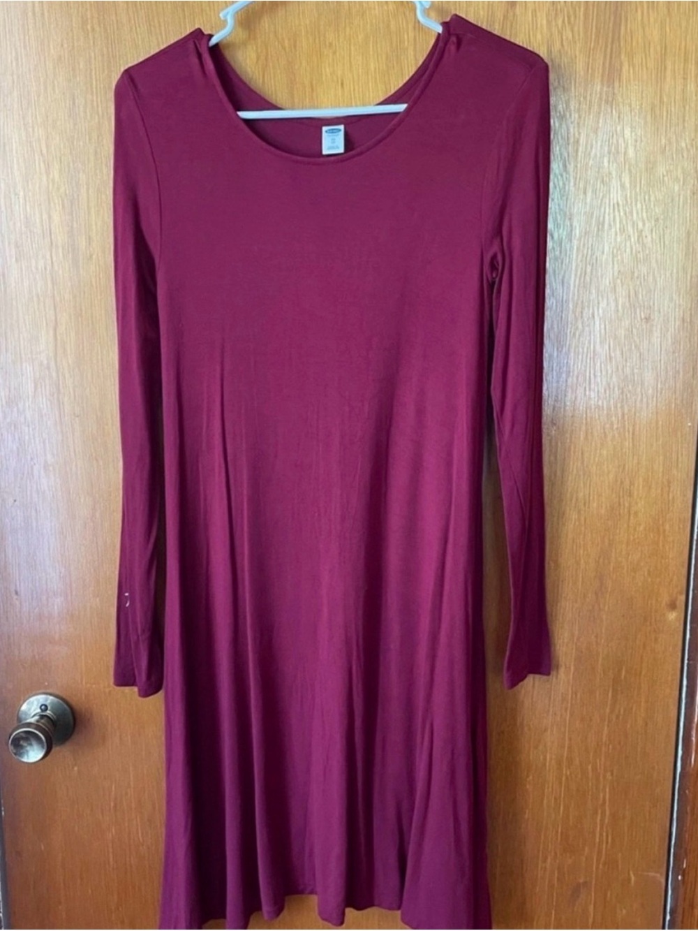 Old Navy Long Sleeve Swing Dress in Wine